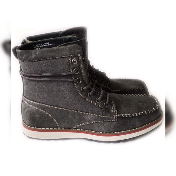 MILITARY COMBAT STYLE ANKLE BOOTS LEATHER LINED SH - Picture 2 of 5